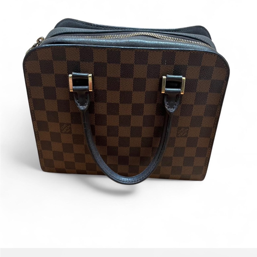 Authentic Vintage Louis Vuitton Damier Ebene Triana top handle satchel handbag - Picture 2 of 6